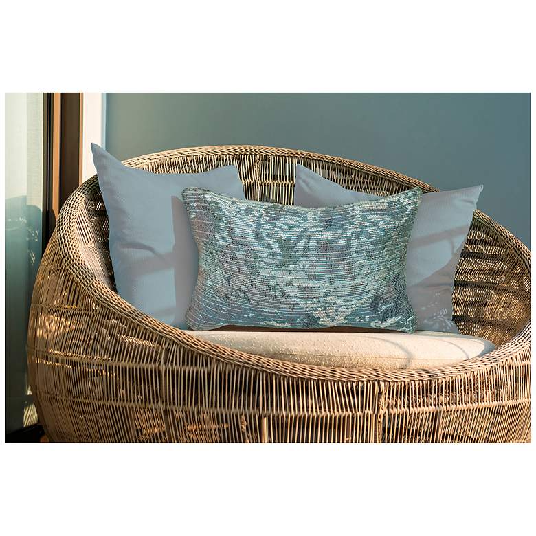 Image 6 Liora Manne Marina Kermin Indoor/Outdoor Pillow Blue 12"x18" more views