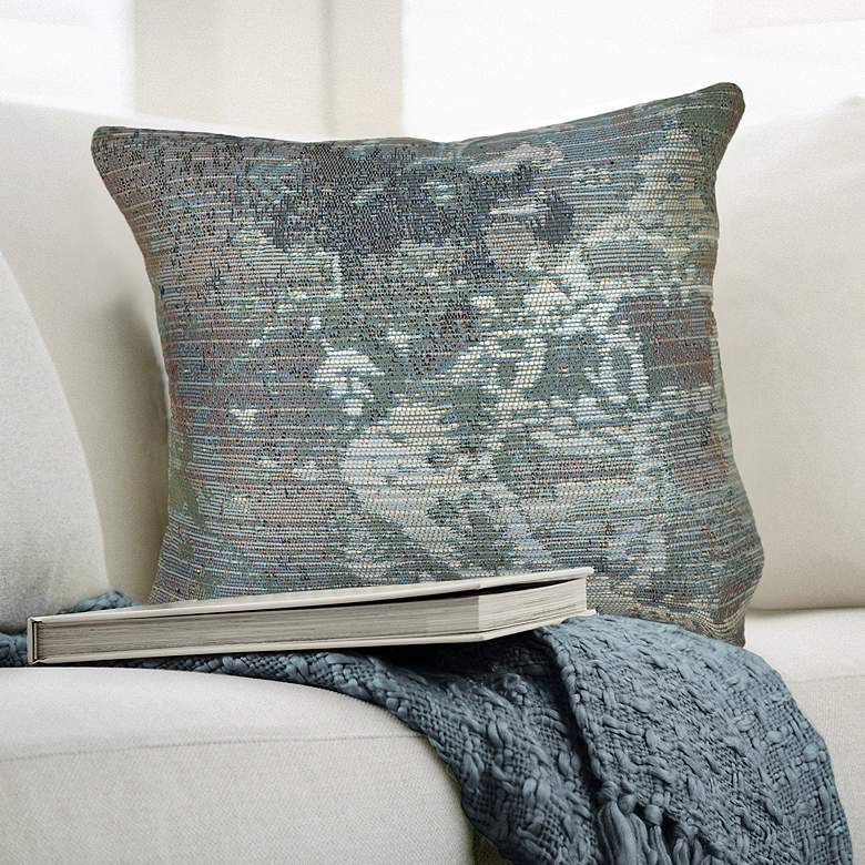 Image 1 Liora Manne Marina Kermin Indoor/Outdoor Pillow Blue 18"x18"