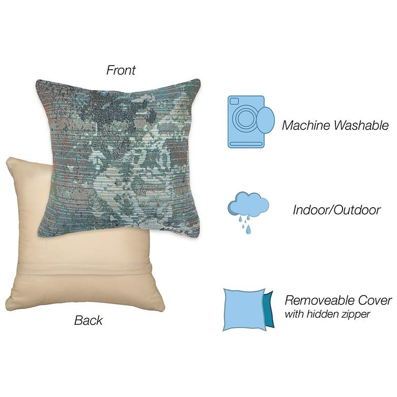 Image 4 Liora Manne Marina Kermin Indoor/Outdoor Pillow Blue 18"x18" more views