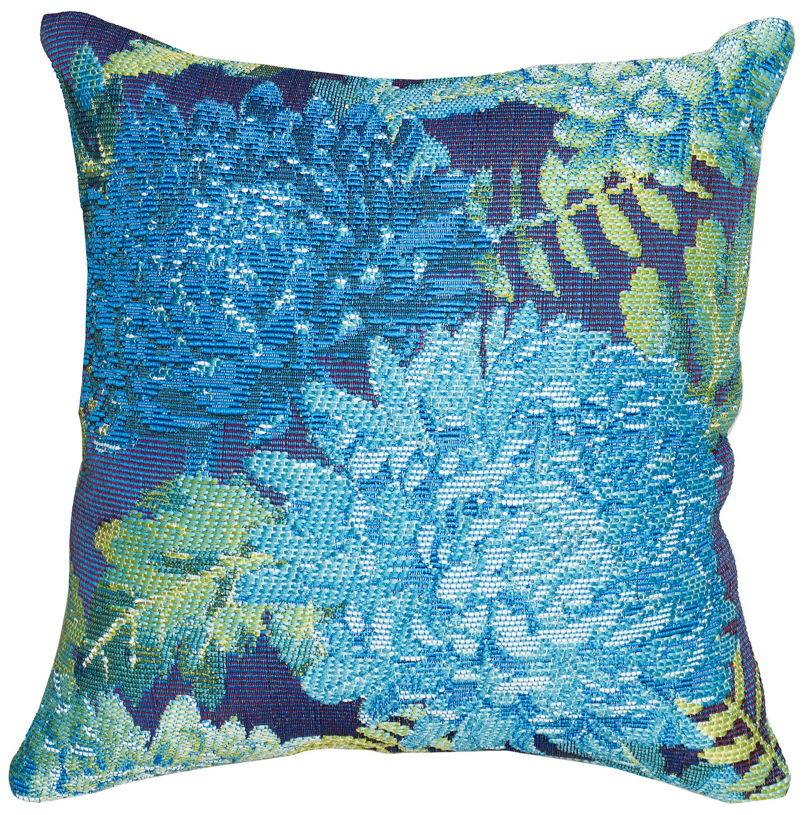 Image 2 Liora Manne Marina Mums Indoor/Outdoor Pillow Blue 18"x18"