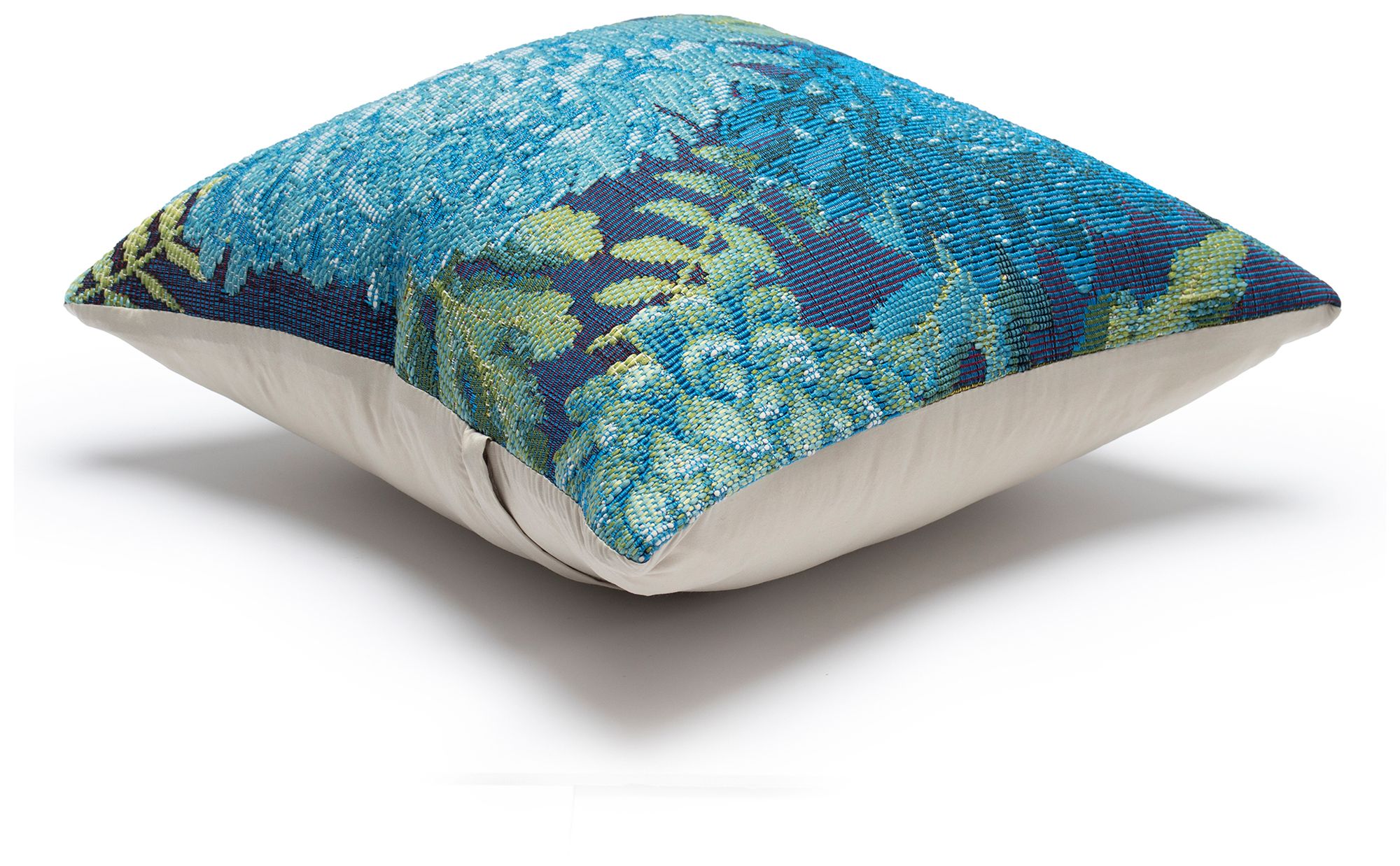 Image 6 Liora Manne Marina Mums Indoor/Outdoor Pillow Blue 18"x18" more views