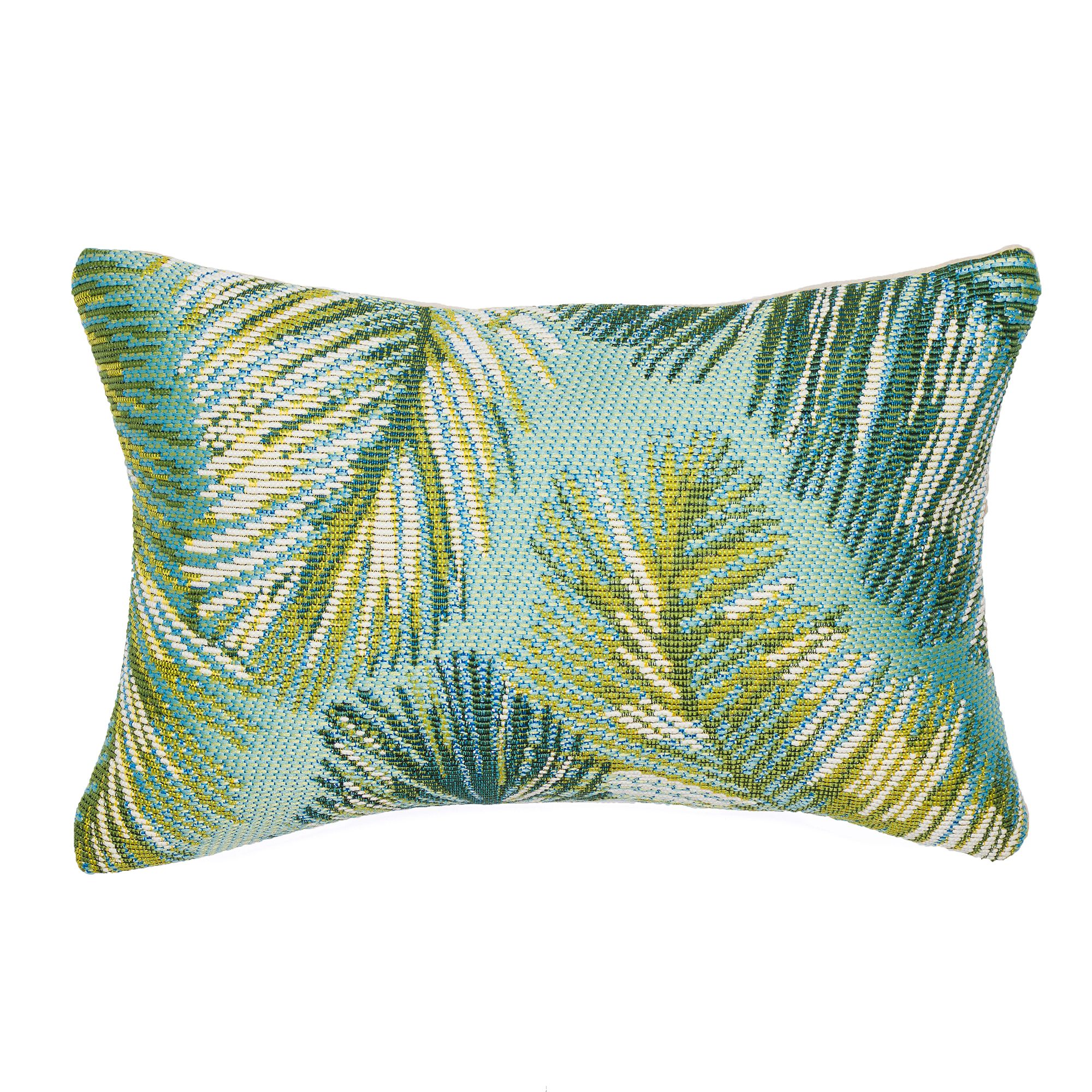 Image 3 Liora Manne Marina Palm Border Indoor/Outdoor Pillow Aqua 12" x 18&quo more views