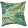 Liora Manne Marina Palm Border Indoor/Outdoor Pillow Aqua 18" x 18&quo