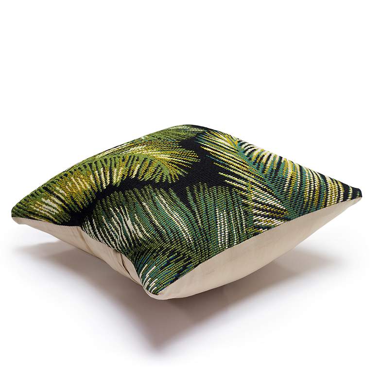 Image 3 Liora Manne Marina Palm Border Indoor/Outdoor Pillow Black 12" x 18&qu more views