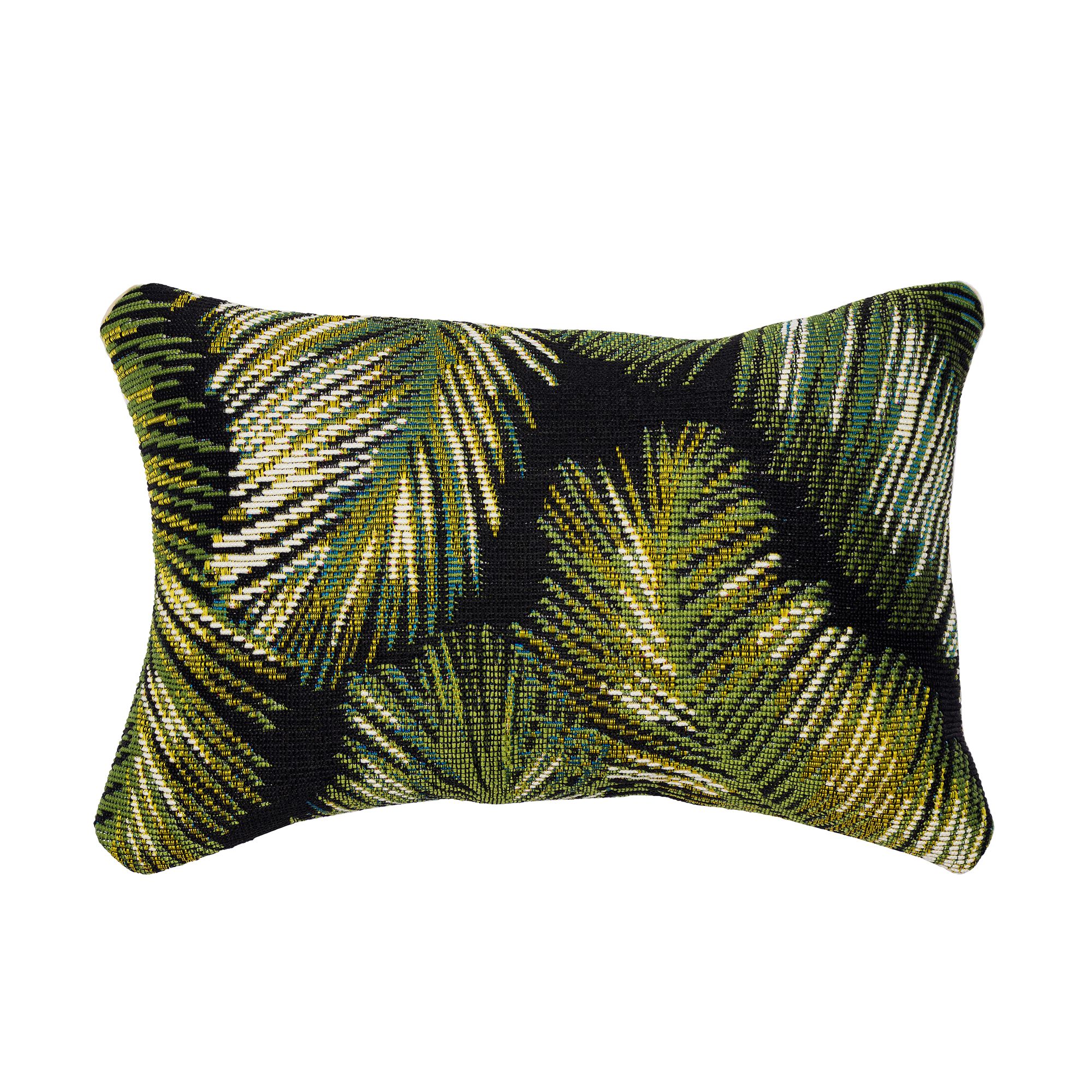 Image 2 Liora Manne Marina Palm Border Indoor/Outdoor Pillow Black 12" x 18 more views