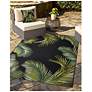 6_Liora Manne Marina Palm Border Indoor/Outdoor Pillow Black 18" x 18&qu more views