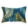 Liora Manne Marina Palm Border Indoor/Outdoor Pillow Navy 12" x 18&quo