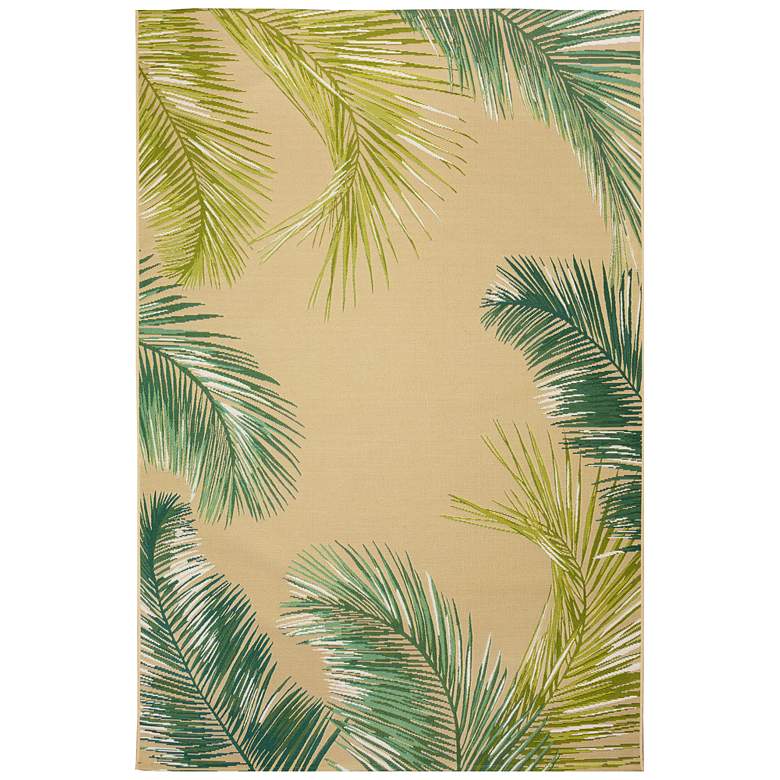 Image 1 Liora Manne Marina Palm Border Indoor/Outdoor Rug Sisal 4&#39;10 inch x 7&