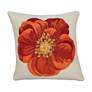 2_Liora Manne Marina Red Flower Indoor/Outdoor Pillow Red 18"x18"