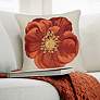 1_Liora Manne Marina Red Flower Indoor/Outdoor Pillow Red 18"x18"