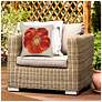 3_Liora Manne Marina Red Flower Indoor/Outdoor Pillow Red 18"x18" more views
