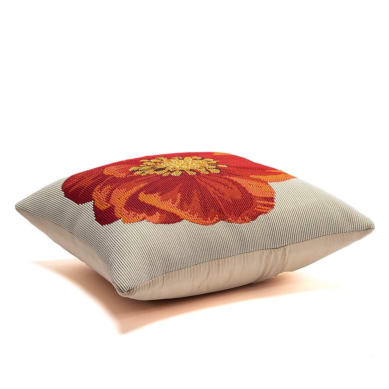 Image 6 Liora Manne Marina Red Flower Indoor/Outdoor Pillow Red 18"x18" more views