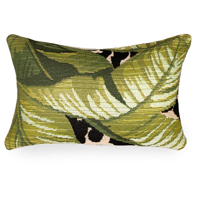 Image 1 Liora Manne Marina Safari Indoor/Outdoor Pillow Green 12 inch x 18 inch