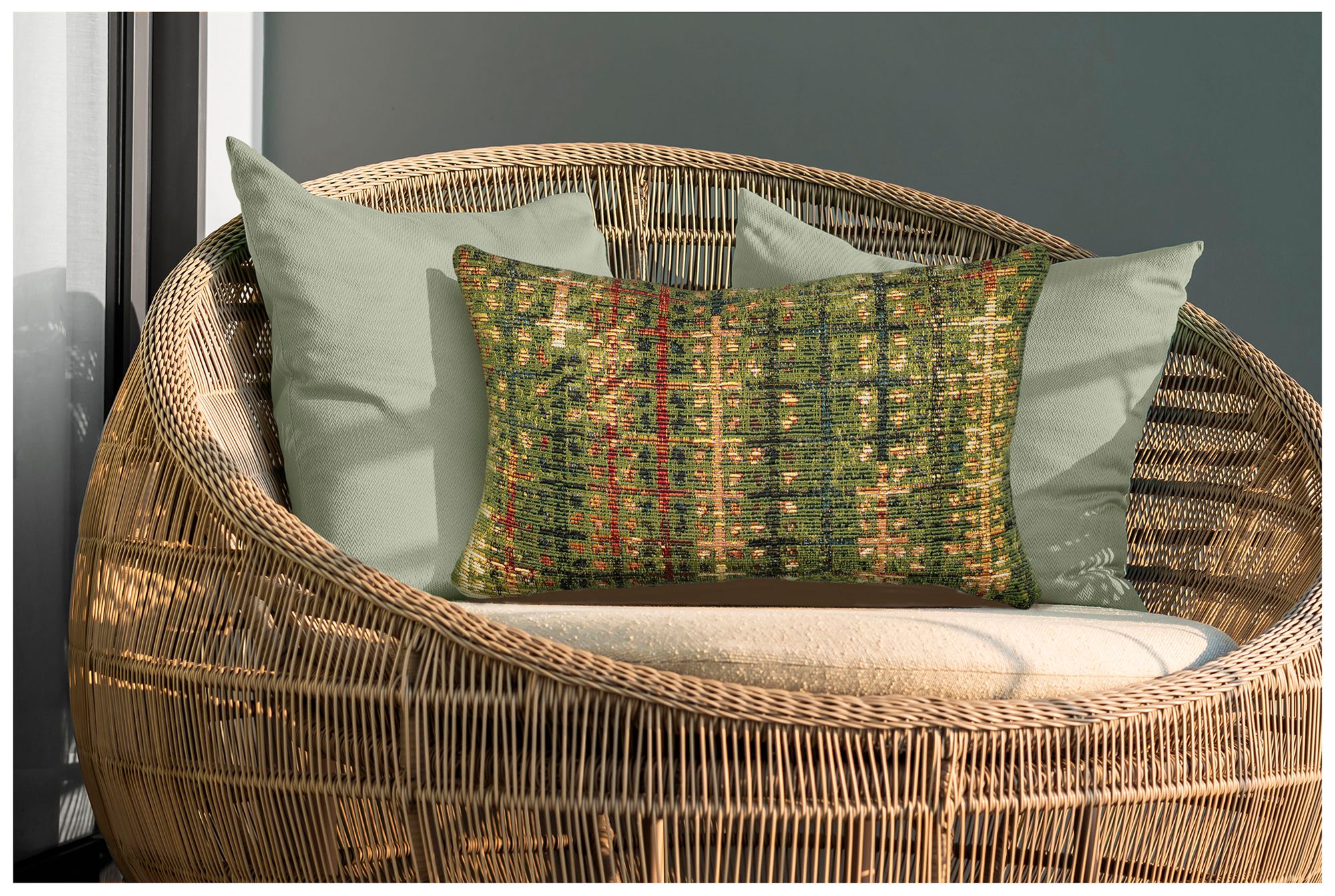 Liora Manne Marina Sienna Indoor/Outdoor Pillow Green 12"x18"