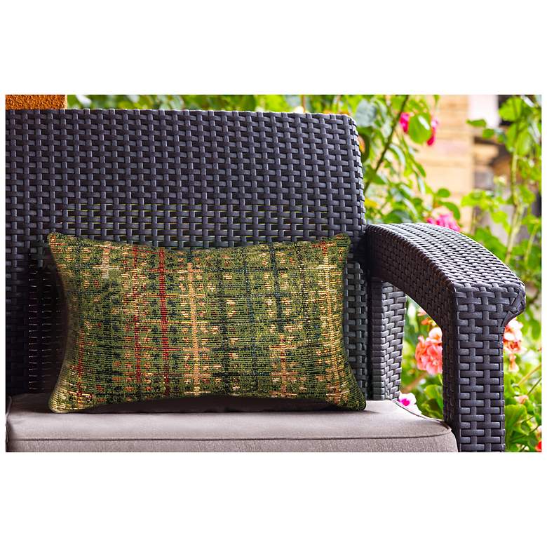 Image 2 Liora Manne Marina Sienna Indoor/Outdoor Pillow Green 12"x18" more views
