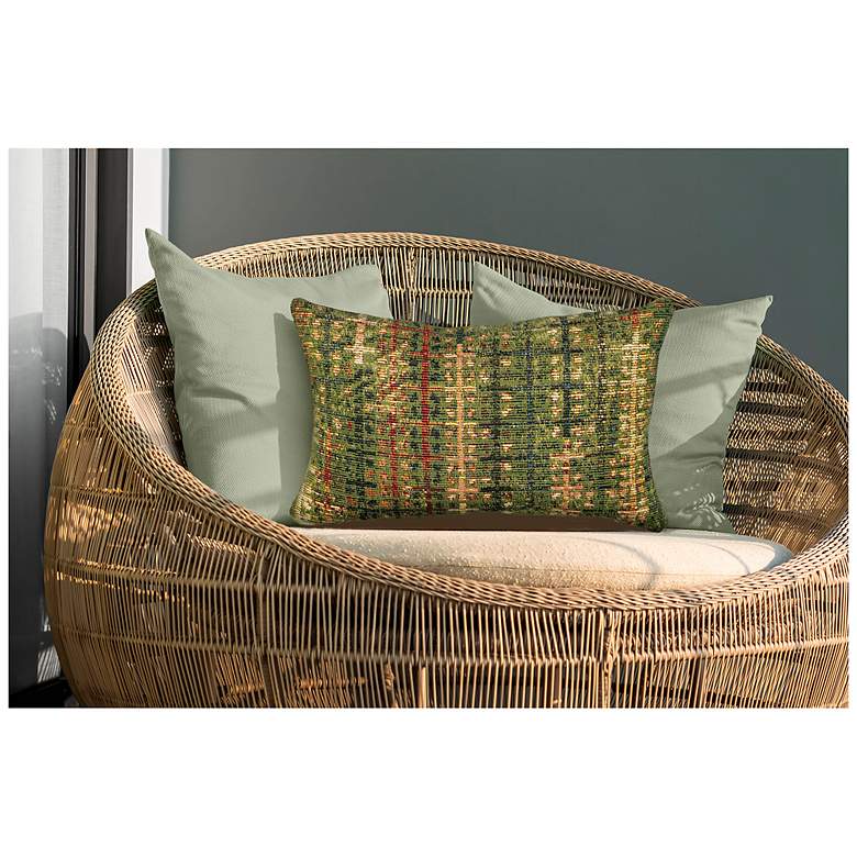 Image 6 Liora Manne Marina Sienna Indoor/Outdoor Pillow Green 12"x18" more views