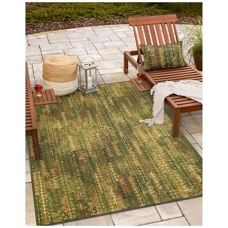 Image 7 Liora Manne Marina Sienna Indoor/Outdoor Pillow Green 12"x18" more views