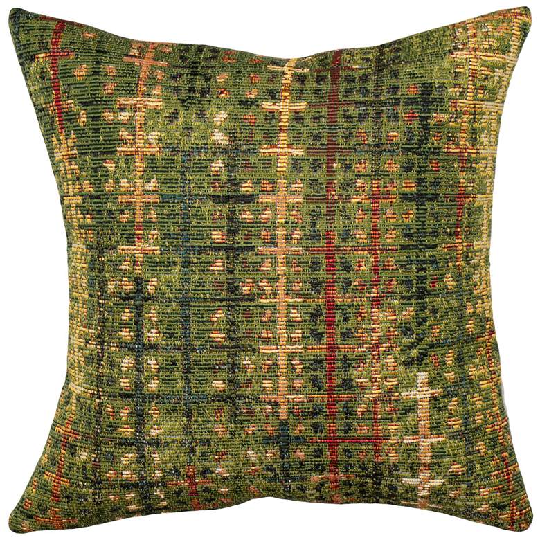 Image 2 Liora Manne Marina Sienna Indoor/Outdoor Pillow Green 18"x18"