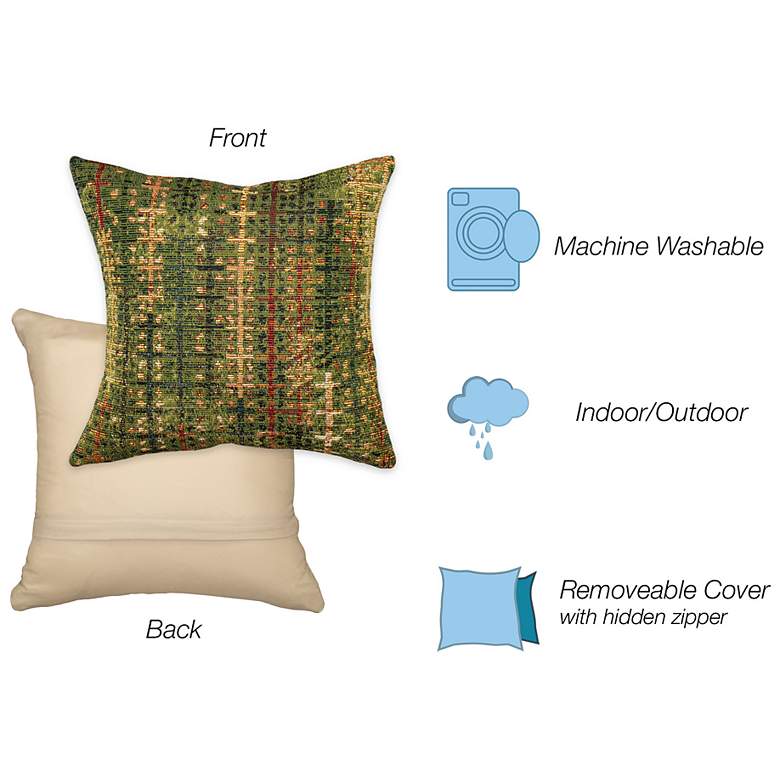 Image 4 Liora Manne Marina Sienna Indoor/Outdoor Pillow Green 18"x18" more views