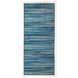 Image1 of Liora Manne Marina Stripes Indoor/Outdoor Rug China Blue 1'11" x 4