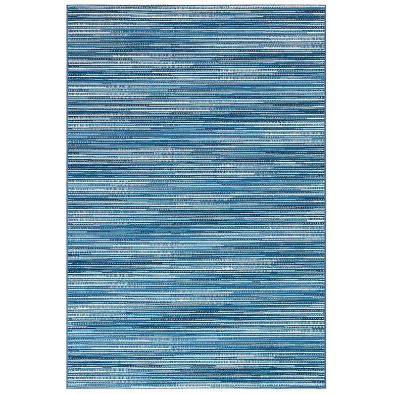 Image 1 Liora Manne Marina Stripes Indoor/Outdoor Rug China Blue 4&#39;10 inch x 7