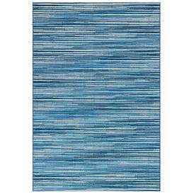 Image1 of Liora Manne Marina Stripes Indoor/Outdoor Rug China Blue 6'6" x 9&