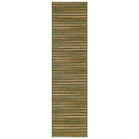 Image1 of Liora Manne Marina Stripes Indoor/Outdoor Rug Green 1'11" x 7'
