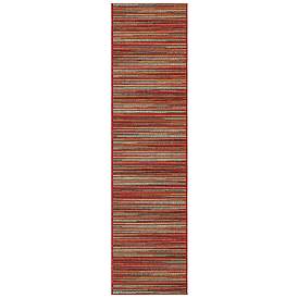 Image1 of Liora Manne Marina Stripes Indoor/Outdoor Rug Saffron 1'11" x 7