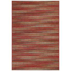 Image1 of Liora Manne Marina Stripes Indoor/Outdoor Rug Saffron 3'3" x 4'