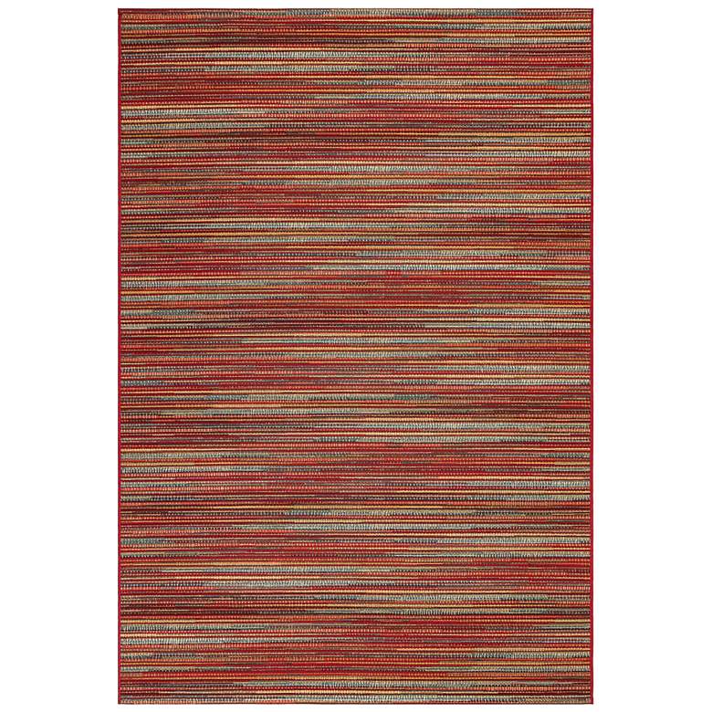 Image 1 Liora Manne Marina Stripes Indoor/Outdoor Rug Saffron 4&#39;10 inch x 7&#3