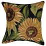 2_Liora Manne Marina Sunflowers Indoor/Outdoor Pillow Black 18"x18"
