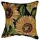 Liora Manne Marina Sunflowers Indoor/Outdoor Pillow Black 18"x18"