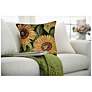 Liora Manne Marina Sunflowers Indoor/Outdoor Pillow Black 18"x18"