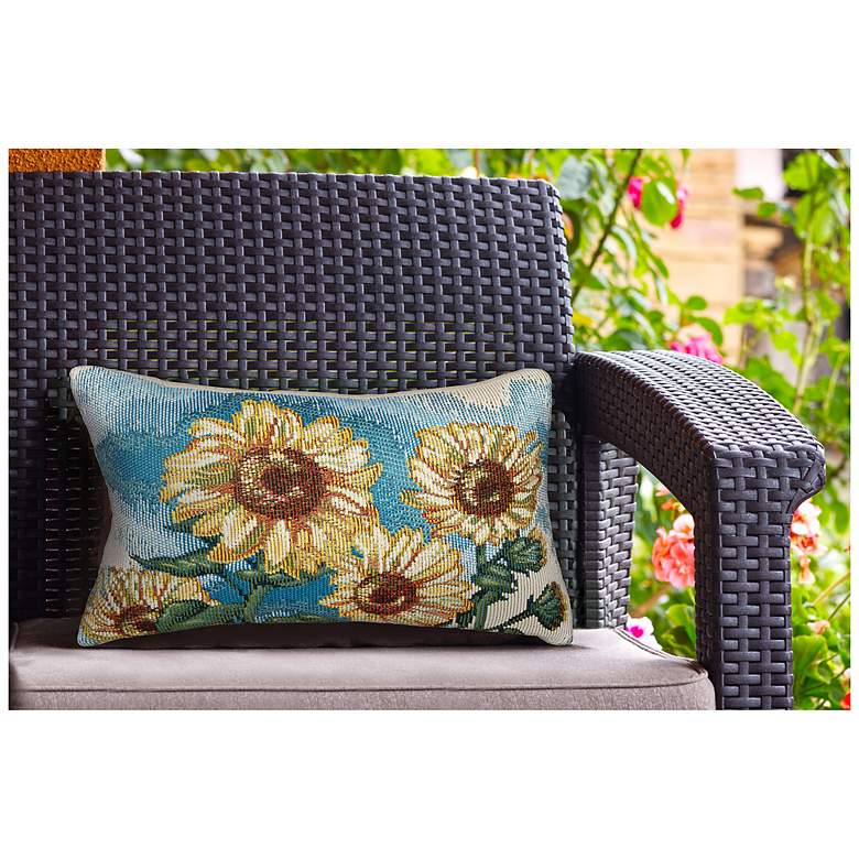 Image 3 Liora Manne Marina Sunny Day Indoor/Outdoor Pillow Blue 12"x18" more views