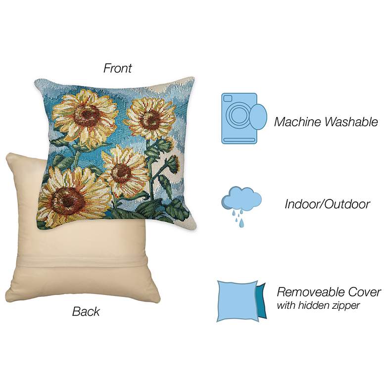Image 4 Liora Manne Marina Sunny Day Indoor/Outdoor Pillow Blue 12"x18" more views