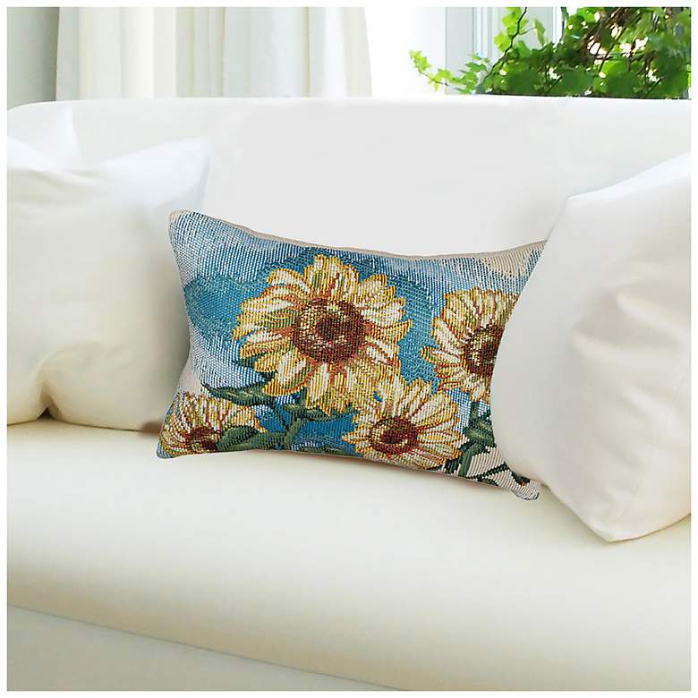 Image 7 Liora Manne Marina Sunny Day Indoor/Outdoor Pillow Blue 12"x18" more views