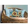 Liora Manne Marina Sunny Day Indoor/Outdoor Pillow Blue 12"x18"