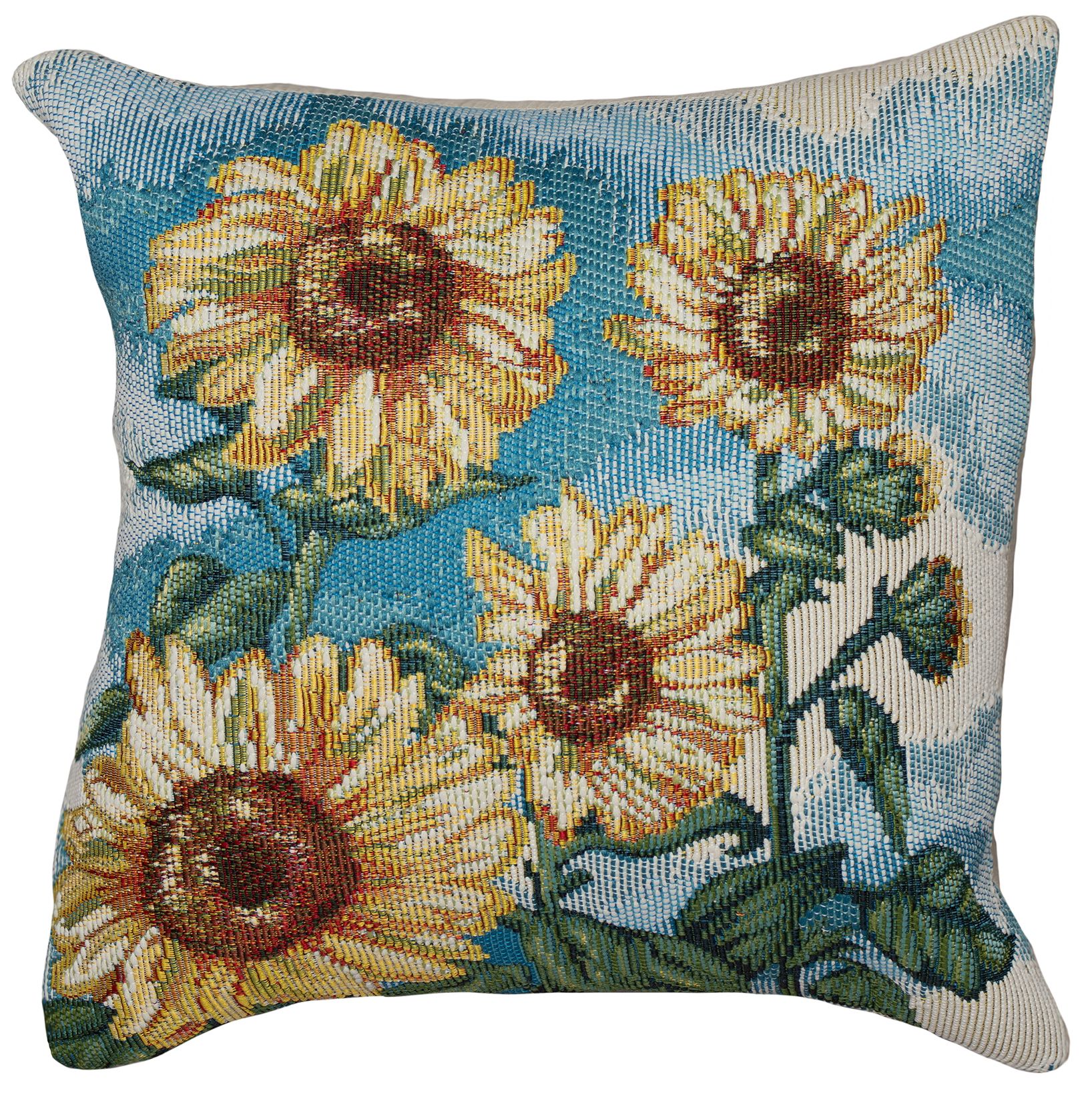 Image 2 Liora Manne Marina Sunny Day Indoor/Outdoor Pillow Blue 18"x18"