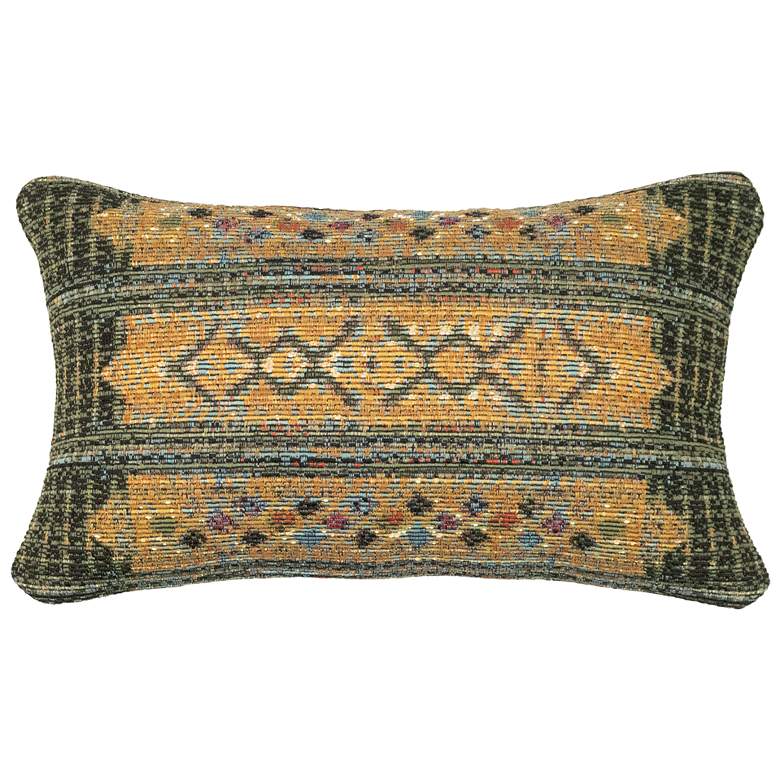 Image 2 Liora Manne Marina Tribal Stripe Indoor/Outdoor Pillow Green 12" x 18&