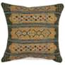 Liora Manne Marina Tribal Stripe Indoor/Outdoor Pillow Green 18" x 18&