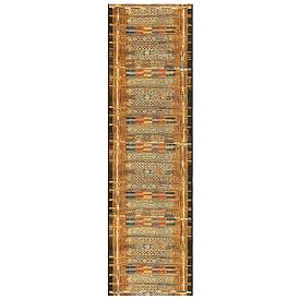 Image1 of Liora Manne Marina Tribal Stripe Indoor/Outdoor Rug Gold 1'11" x 7