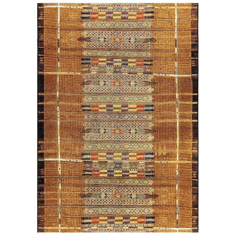 Image 1 Liora Manne Marina Tribal Stripe Indoor/Outdoor Rug Gold 4'10" x 7