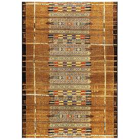 Image1 of Liora Manne Marina Tribal Stripe Indoor/Outdoor Rug Gold 6'6" x 9&