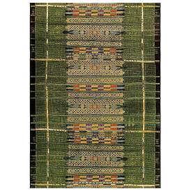 Image1 of Liora Manne Marina Tribal Stripe Indoor/Outdoor Rug Green 3'3" x 4
