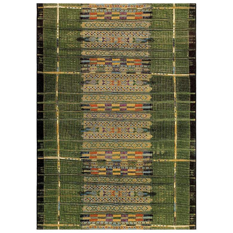 Image 1 Liora Manne Marina Tribal Stripe Indoor/Outdoor Rug Green 4'10" x