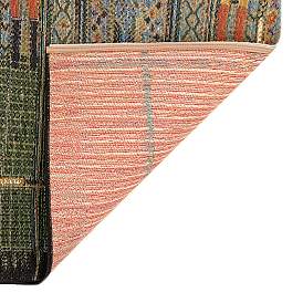 Image2 of Liora Manne Marina Tribal Stripe Indoor/Outdoor Rug Green 6'6" x 9 more views