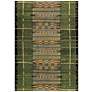 Thumbnail1 of Liora Manne Marina Tribal Stripe Indoor/Outdoor Rug Green 7'10" x
