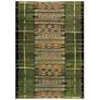 Thumbnail1 of Liora Manne Marina Tribal Stripe Indoor/Outdoor Rug Green 8'10" x