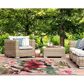Image3 of Liora Manne Marina Tropical Floral Indoor/Outdoor Rug Multi 4'10" more views
