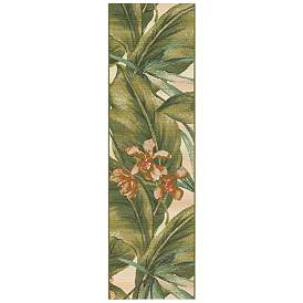 Image1 of Liora Manne Marina Tropical Leaf Indoor/Outdoor Rug Cream 1'11" x